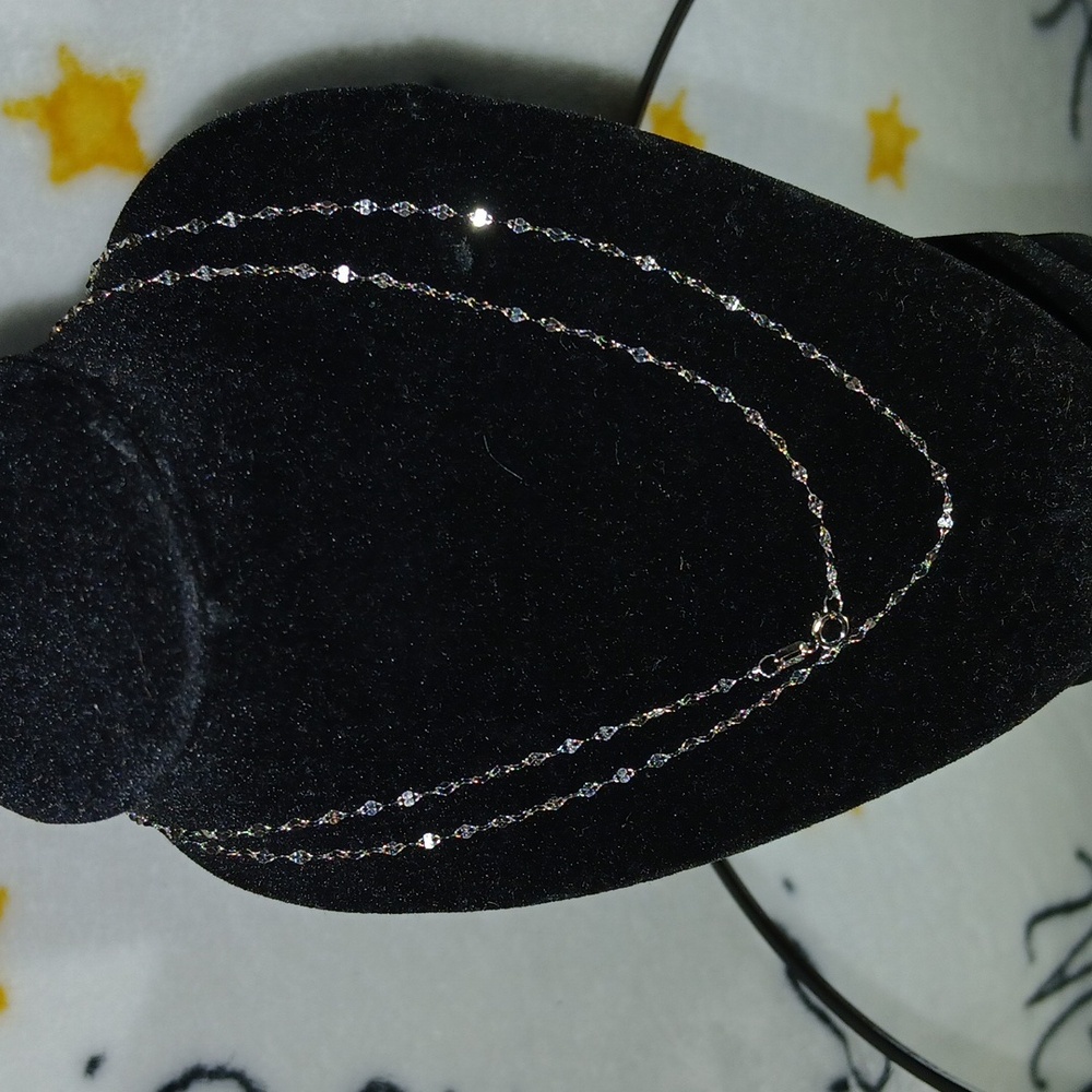 20" 10Kt White Gold Mirror Necklace